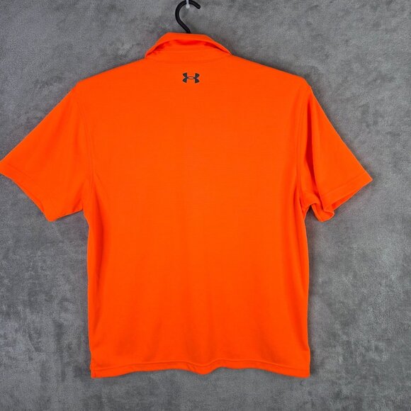 Mens Under Armour UV Orange Loose Fit Polo Shirt 100% Polyester Short Sleeve XL - Picture 5 of 8